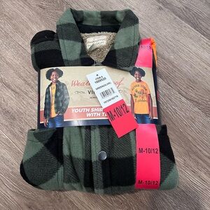 Weatherproof Vintage Youth Boys Fleece Shirt Jacket Size M(10/12)